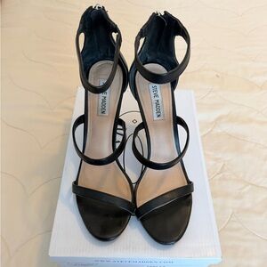 Steve Madden Feelya Black Heels – Size 10 – Strappy Stiletto Sandals